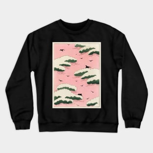 Pink Sky Illustration Design Crewneck Sweatshirt